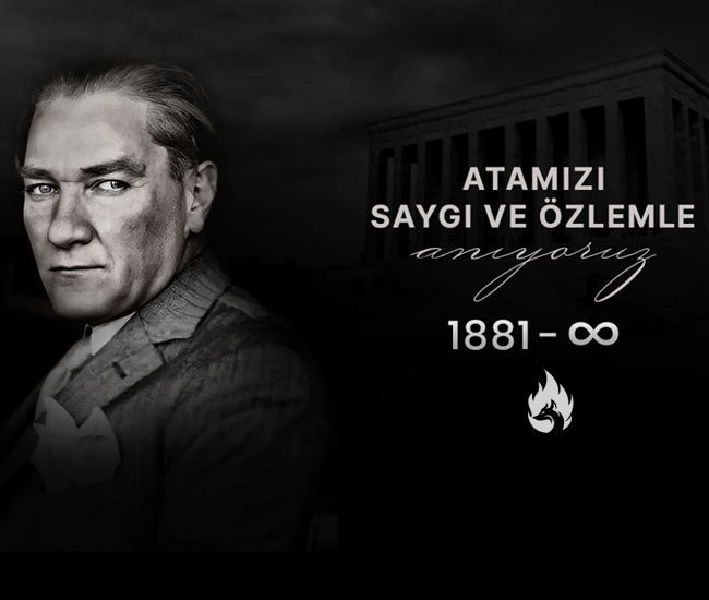 Cumhuriyetimizin kurucusu, Ulu Önder Mustafa Kemal Atatürk'ü, aramızdan ayrılışının yıldönümünde saygı, sevgi ve özlemle anıyoruz. 

Onun bizlere miras bıraktığı ilke ve değerlerin izinde yürümeye devam edeceğiz. Sonsuz minnetle...