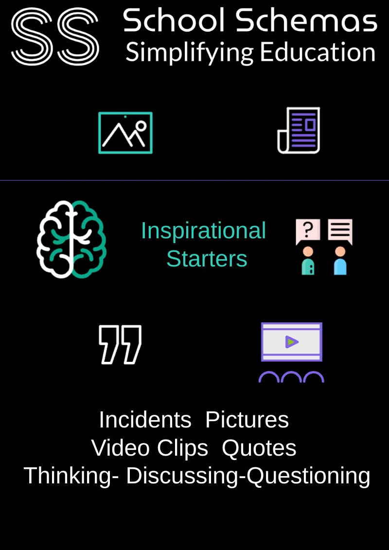SchoolSchemas's tweet photo. Inspirational Starters to hook your learner's in https://t.co/i3wCaxPuCy