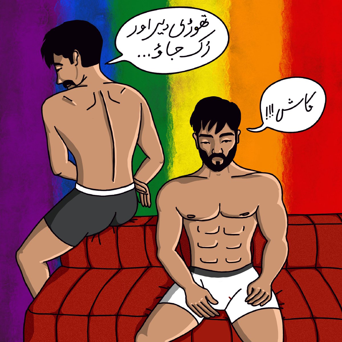 patakhapaki's tweet photo. Hazar khwahishein aisi k her khwahish pe dam niklay… #closeted #doublelife #gaypakistani #gaykarachi #gaylahore #gayislamabad #gaypeshawar #desigay #lgbtqpakistani #procreateillustration #pakistanimen #gayindia #gaybangladesh https://t.co/TkcNUqKvAz