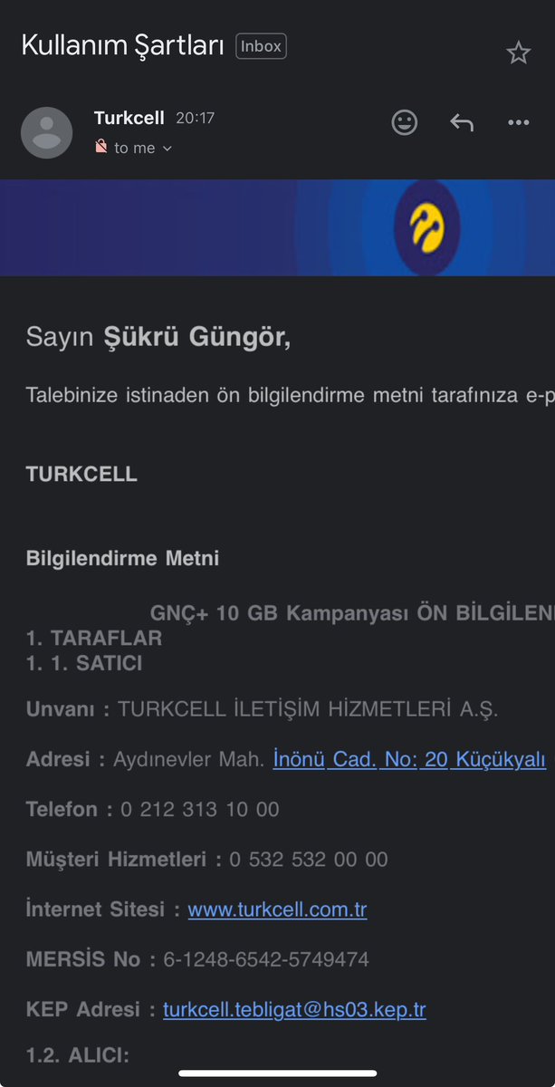 grgngr's tweet photo. @TurkcellHizmet size verilen bir email adresinin konfirmasyonunu almadan sisteminize kaydetmek için çok düşündü mü ürün müdürleriniz?
Neden email adresime başkasına gönderilen bir postayı alıyorum? https://t.co/nGqcgvDfuT