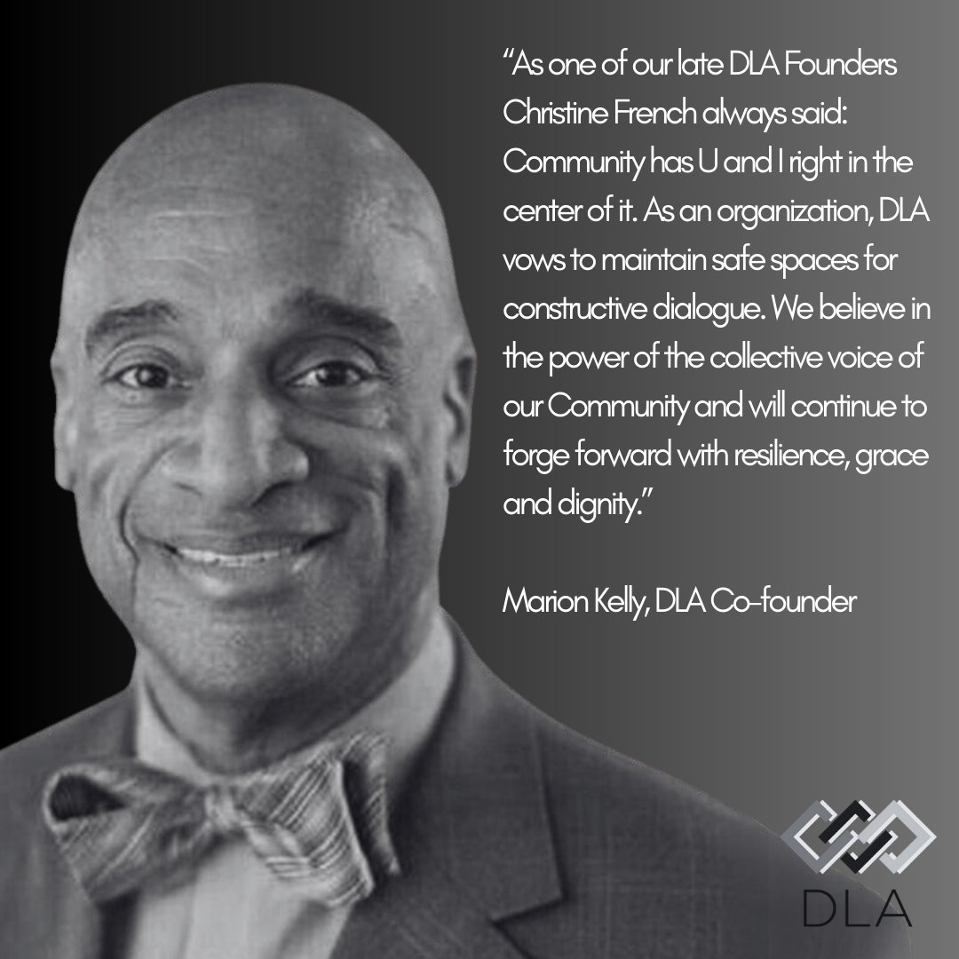 DLA_Diversity's tweet photo. A message from DLA co-founder, Marion Kelly.

Learn more about DLA at https://t.co/eVn3K62s3j. https://t.co/54sUmJJ0b5