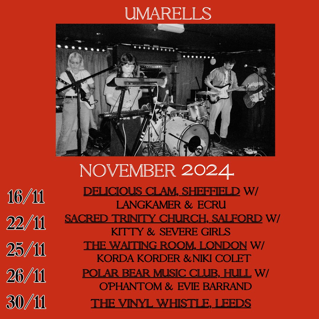 our november run kicks off on saturday in sheffield w/ our favs <a href="/LangkamerBand/">Langkamer</a> &amp; ecru 

can’t wait for these shows and to play with so many amazing artists 💖 thanks for all the love so far on the EP xxx