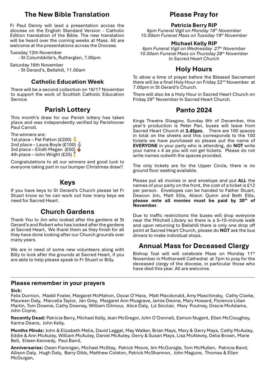 This week’s Parish Bulletin