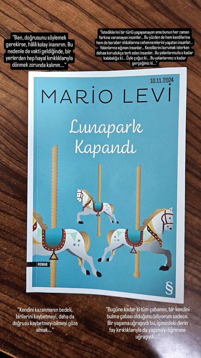 "Ben, doğrusunu söylemek gerekirse, hâlâ kolay inanırım. Bu nedenle de vakti geldiğinde, bir yerlerden hep hayal kırıklıklarıyla dönmek zorunda kalırım..."
#lunaparkkapandı #mariolevi