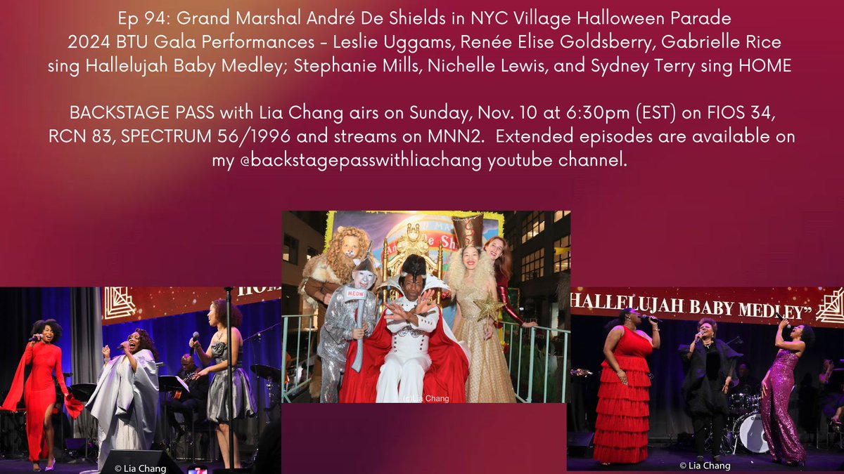 André De Shields (@andre_deshields) on Twitter photo TONIGHT AT 6:30PM
#backstagepasswithliachang Ep 94: Grand Marshal <a href="/Andre_DeShields/">André De Shields</a> #NYCVillageHalloweenParade
BTU Gala- Leslie Uggams, <a href="/ReneeGoldsberry/">RenéeEliseGoldsberry</a>, <a href="/PrettyMill1/">Stephanie Mills</a> on FIOS 34, RCN 83, SPECTRUM 56/1996 and streams on MNN2. Watch here: youtu.be/7mlTqHIz62o <a href="/BLKTheatreUnite/">BlackTheatreUnited</a> TONIGHT AT 6:30PM
#backstagepasswithliachang Ep 94: Grand Marshal <a href="/Andre_DeShields/">André De Shields</a> #NYCVillageHalloweenParade
BTU Gala- Leslie Uggams, <a href="/ReneeGoldsberry/">RenéeEliseGoldsberry</a>, <a href="/PrettyMill1/">Stephanie Mills</a> on FIOS 34, RCN 83, SPECTRUM 56/1996 and streams on MNN2. Watch here: youtu.be/7mlTqHIz62o <a href="/BLKTheatreUnite/">BlackTheatreUnited</a>