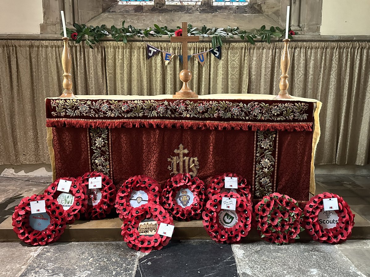 Thank you to everyone who attended, paraded or supported this morning’s Remembrance Sunday service. The wreaths will stay in front of the altar overnight before being moved to the war memorial opposite The Cat tomorrow. 
We will remember them.