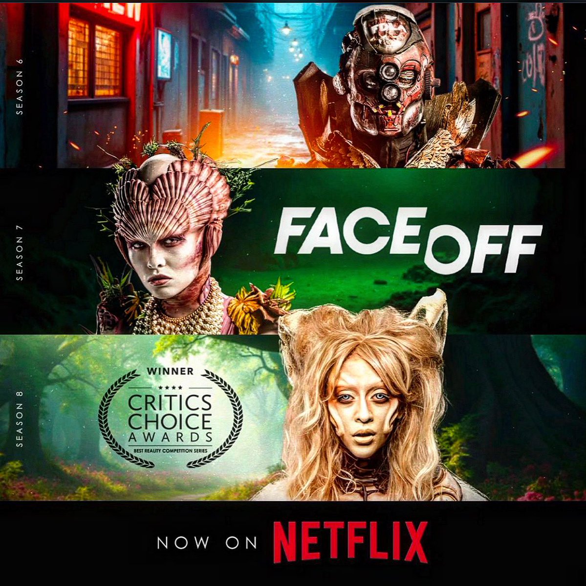 Glenn Hetrick (@glenn_hetrick) on Twitter photo Now available on NETFLIX, FACE OFF seasons 6, 7, and Critics Choice Award Winning Season 8.
Binge all 3 seasons, and let’s get our favorite show trending again!
#netflix #faceoff #syfy #faceoff #glennhetrick <a href="/netflix/">Netflix</a> <a href="/FaceOffSYFY/">Face Off</a> <a href="/mwestmore/">Michael Westmore</a> #trending <a href="/mckenziewestmor/">McKenzie Westmore Tatopoulos</a> Now available on NETFLIX, FACE OFF seasons 6, 7, and Critics Choice Award Winning Season 8.
Binge all 3 seasons, and let’s get our favorite show trending again!
#netflix #faceoff #syfy #faceoff #glennhetrick <a href="/netflix/">Netflix</a> <a href="/FaceOffSYFY/">Face Off</a> <a href="/mwestmore/">Michael Westmore</a> #trending <a href="/mckenziewestmor/">McKenzie Westmore Tatopoulos</a>