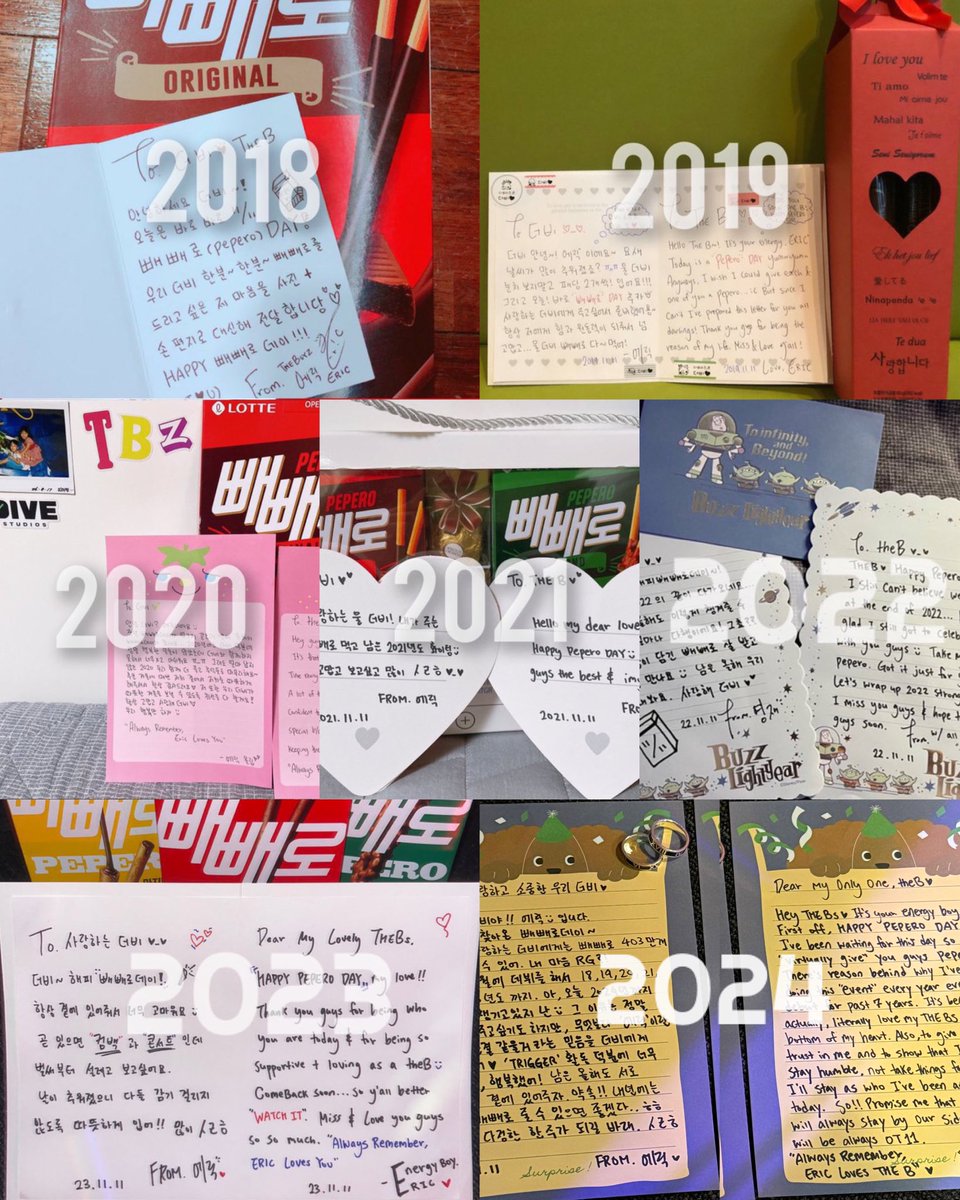 He never misses even a single year every pepero day, 2018-2024. sweetest boy eric :(