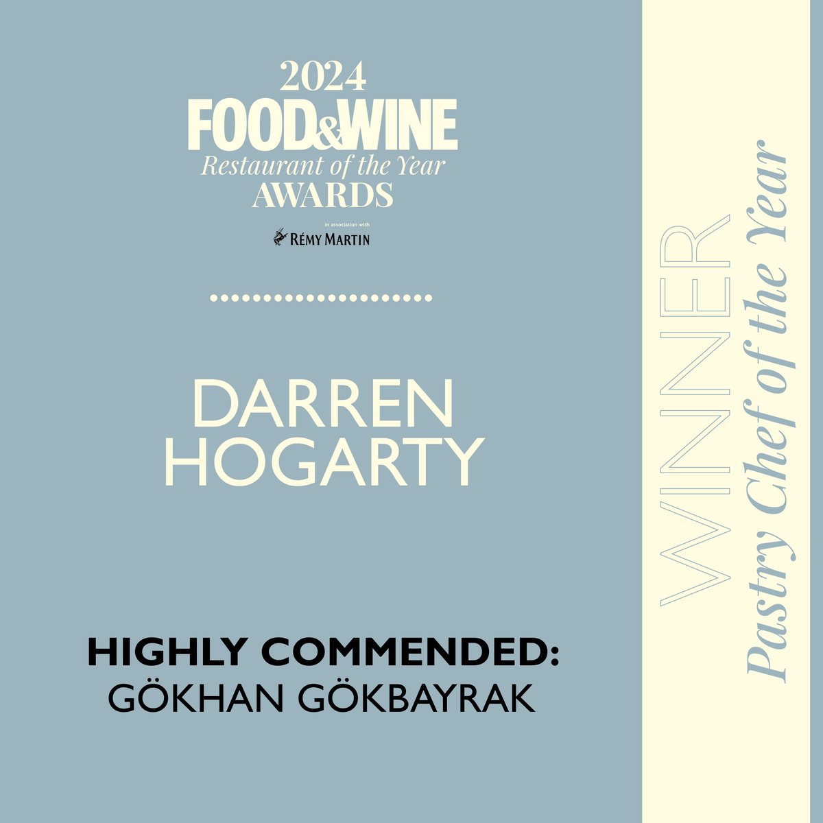 foodandwineIE's tweet photo. We're delighted to name @StanPastry Pastry Chef of the Year, with Gökhan Gökbayrak highly commended 🍰 #ROTYA2024 @RemyMartinUK @barryandfitz @libertyireland @squareireland @BodegasLan https://t.co/0fqWXsWSrI