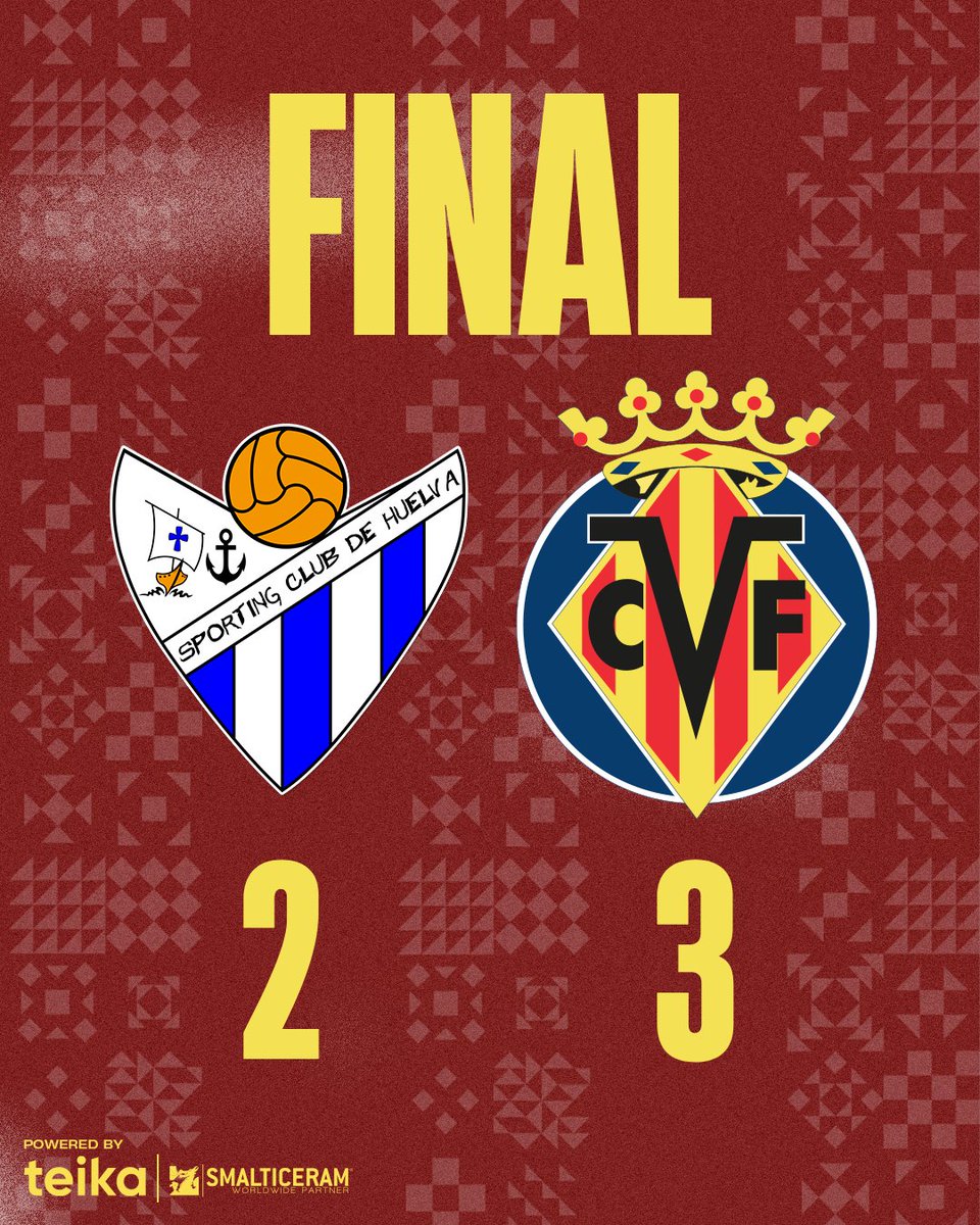 CVFFemenino's tweet photo. ¡FIIIIIIINAAAAAAAL!

¡El Villarreal remonta, resiste y se lleva tres puntos ante el @sportinghuelva con goles de Lauris, Aixa y Cienfu!

¡VAAAAMOOOOOS 💛!