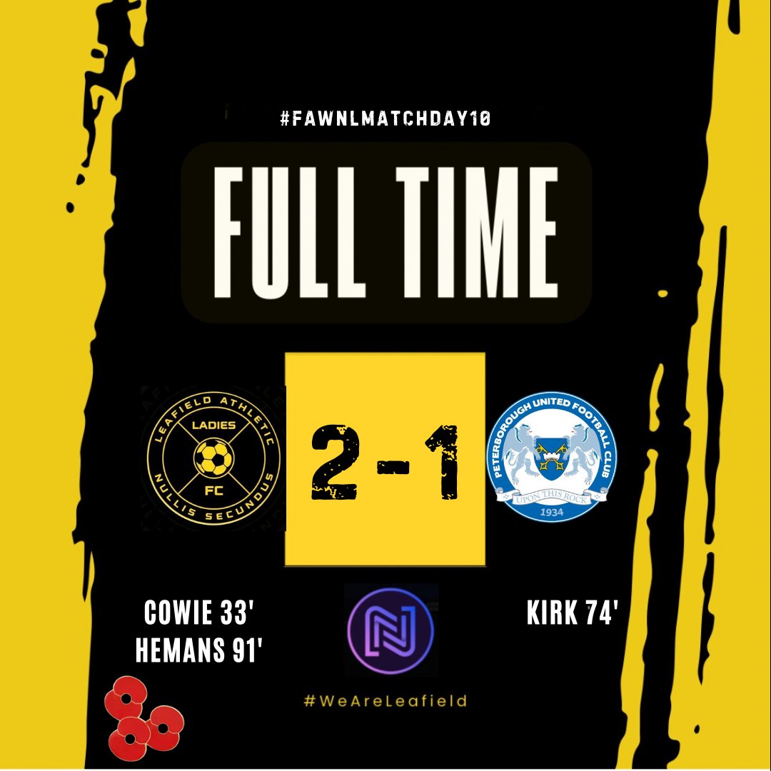 FULL TIME

WHAT A FINISH

We snatch a BIG 3 points right at the death!

<a href="/FAWNL/">FA Women's National League</a> | 🟡⚫️| 𝐖𝐞𝐀𝐫𝐞𝐋𝐞𝐚𝐟𝐢𝐞𝐥𝐝