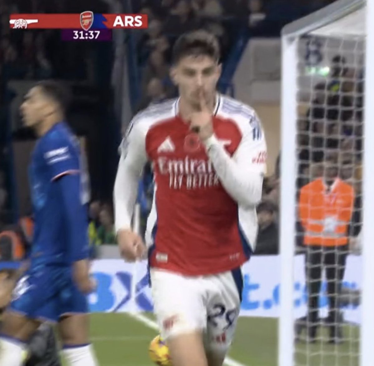 Footballtweet's tweet photo. Havertz shushed his old club only to find out he was offside. 🤫😭🤣 https://t.co/gVFgwG0au7