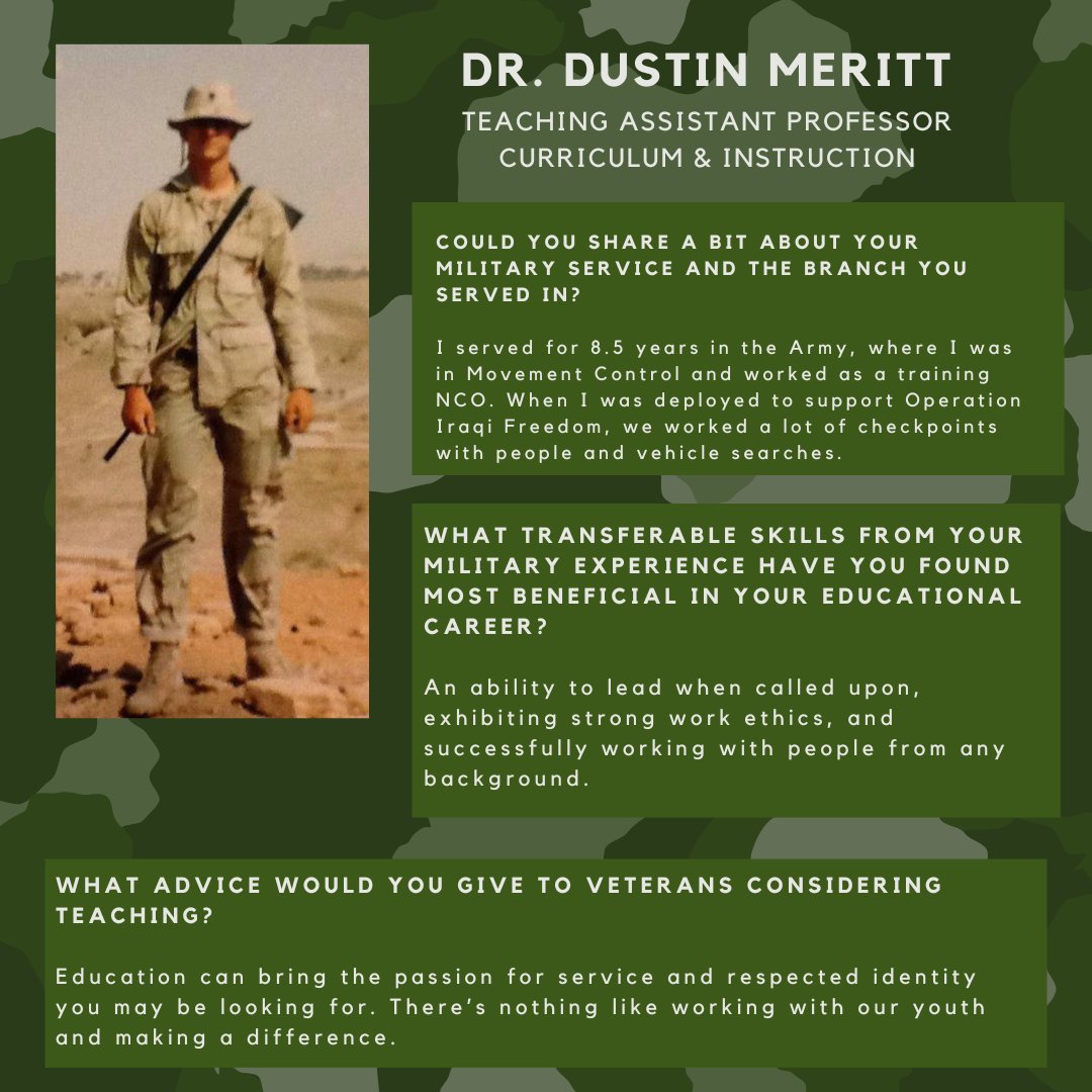 KSUCollegeofEd's tweet photo. 🌟 This week, we’re shining a spotlight on our incredible Veterans within the College of Education! 🇺🇸  Let’s honor their journey as we share stories that inspire! 💜✨ #VeteransWeek #CourageToEducate #HeroesAmongUs @MerittDD @LitProfSuz https://t.co/Faz3bOLJcd