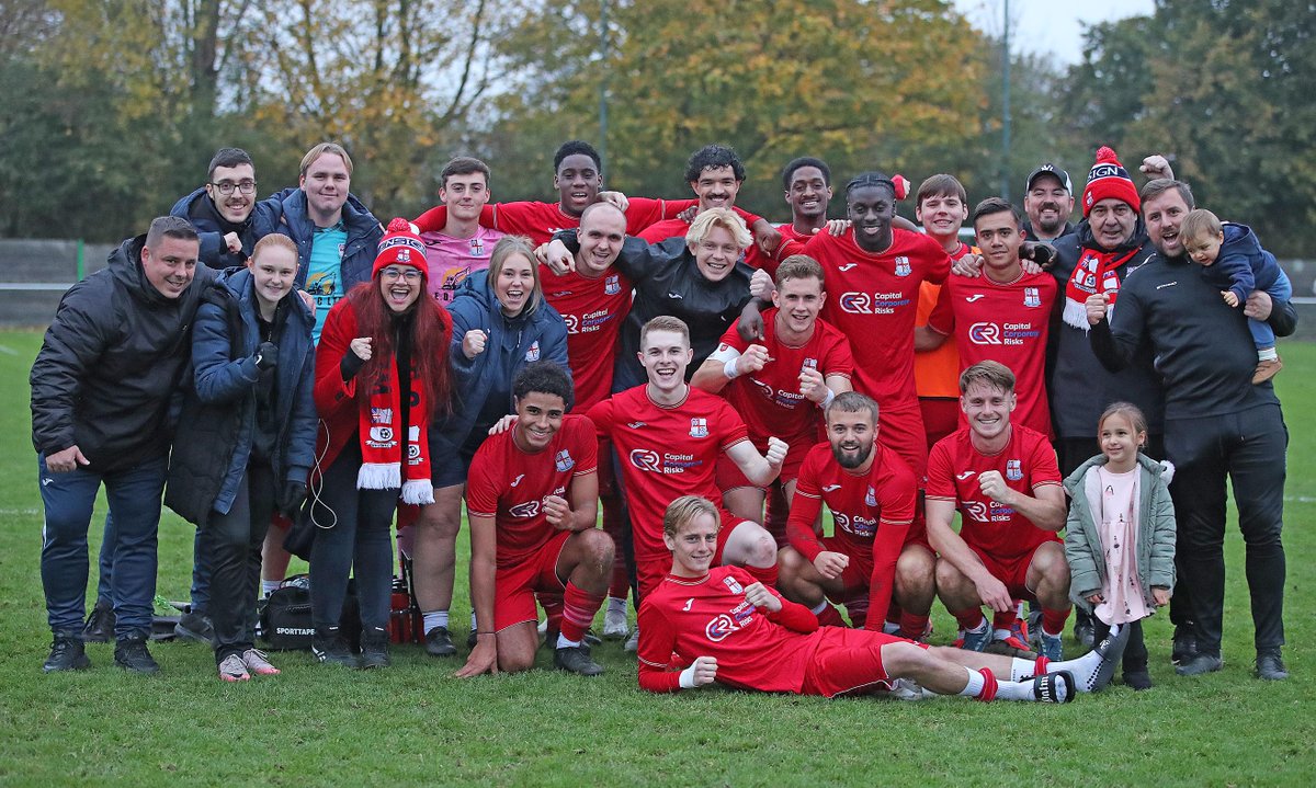 A happy victorious <a href="/EnsignOfficial/">White Ensign FC</a> squad and staff photo after their 2-0 FA Vase win against <a href="/westessexfc/">West Essex FC</a> this afternoon at Burroughs Park. Well done to Blox <a href="/AaronBlox87/">Aaron bloxham</a> and his team <a href="/CJPhillips1982/">Chris Phillips</a> <a href="/EssexSenior/">Essex Senior League</a> @essex_echo #LovePhotography