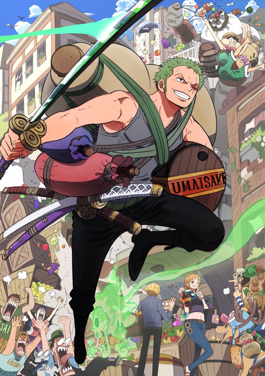 OpPerfectShots_'s tweet photo. Official illustration for Zoro's birthday! https://t.co/Iwqh5WvsTE