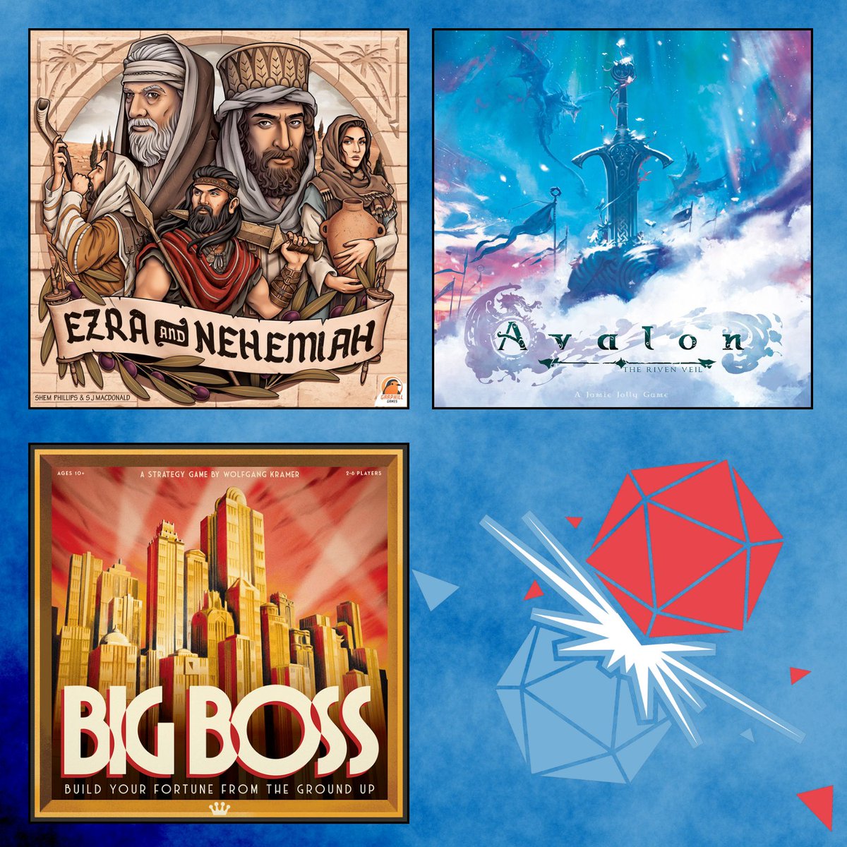 Its time to channel our inner Bob Ross and Duncan Rhodes, as we talk about our anual painting challenge 
We also talk about Avalon: The Rivel Veil, trade stocks and shares in Big Boss, and rebuild ancient city walls in Ezra and Nehemiah
polyhedroncollider.com/2024/11/polyhe…