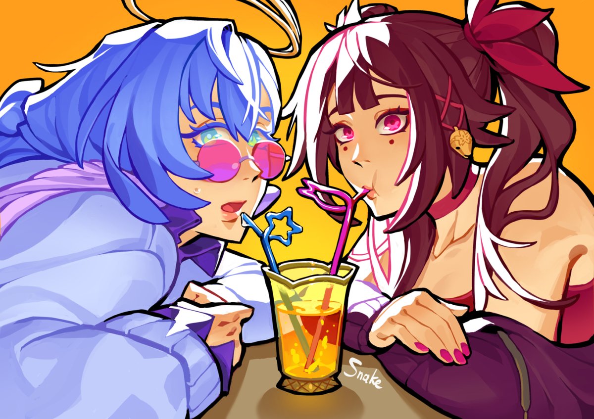 #Fanart of #Robin and #Sparkle from #HonkaiStarRail ! hehe ⭐🌸 #Robinabi
