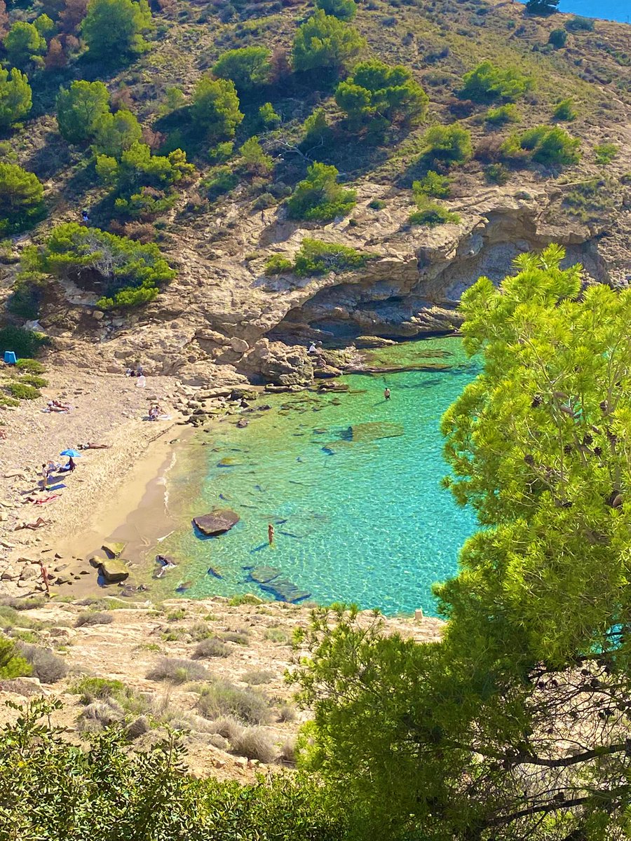 bobg611's tweet image. Beautiful day #costablanca #sea #cove #hibiscus. Coffee in that little cafe with cracking views.