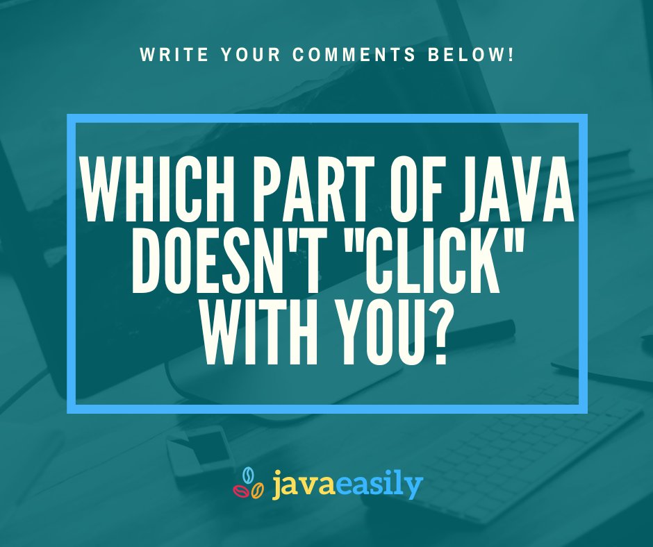 JavaEasily's tweet image. Sometimes, you just don&apos;t get it... 🤷‍♂️ I know I&apos;ve had several moments like that with coding. 

What doesn&apos;t &quot;click&quot; with you with Java?  Let me know and we can find you a solution!

#javabeginner #java #javaeasily