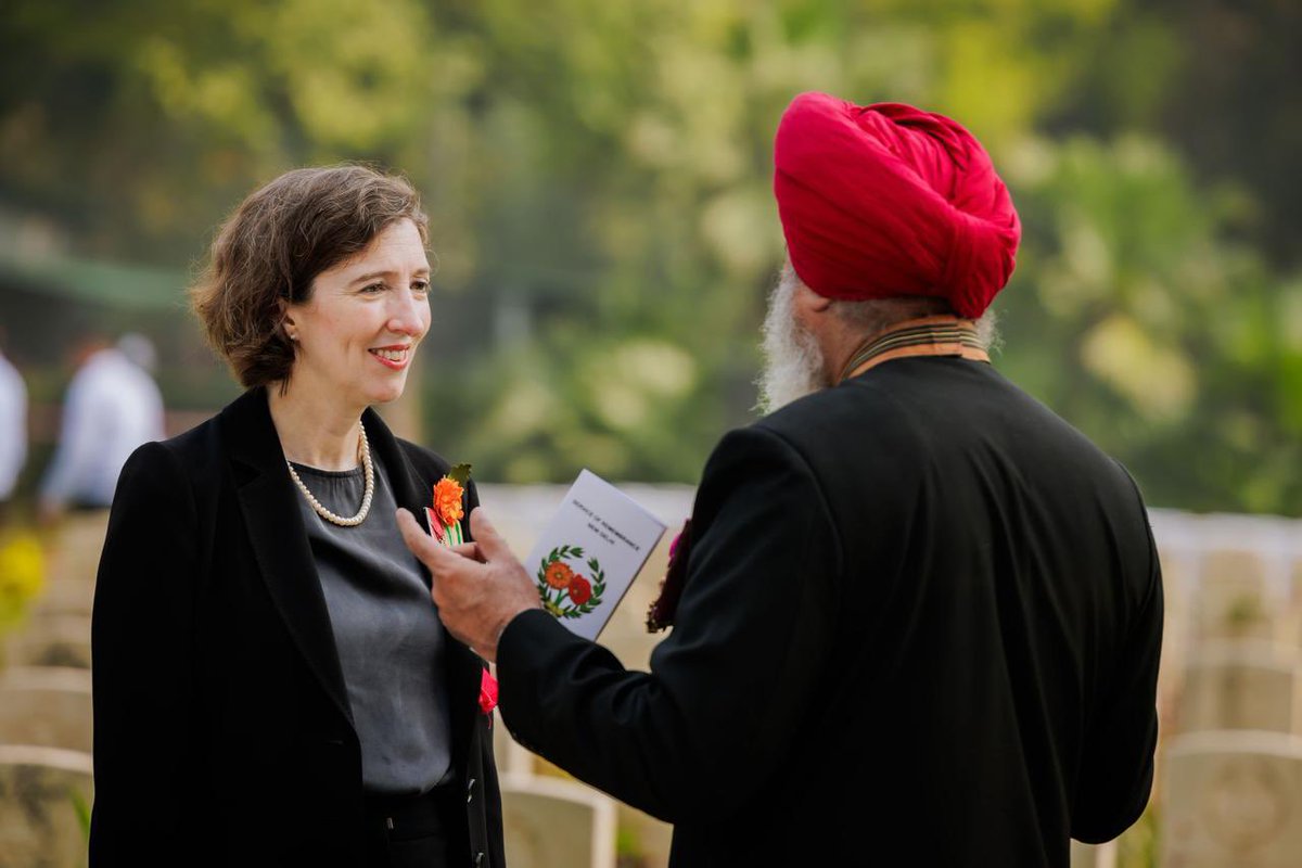 A real honour to read the Kohima Epitaph at #RemembranceSunday in Delhi today.  Poignant words from a brutal Indian battlefield 80 years ago, used in every memorial service across the UK, and at so many <a href="/CWGC/">Commonwealth War Graves</a> memorials today.  ‘When you go home, tell them of us and say: for your