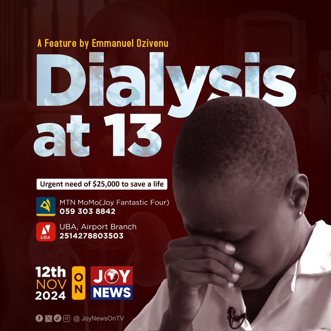 JoyNewsOnTV's tweet image. Dialysis at 13: She was diagnosed with end-stage kidney failure at age 13.
Her only chance at a future is a transplant and her mother is ready to donate but they need $25,000 to make it happen.

MTN Momo(Joy Fantastic Four)
0593038842

UBA, Airport Branch
2514278803503