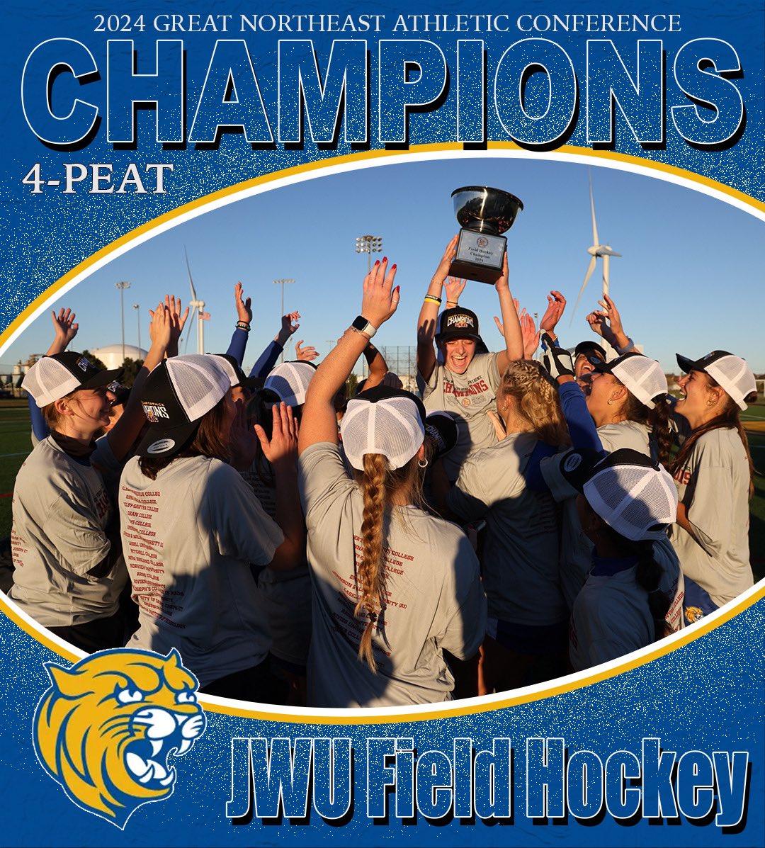 jwufh's tweet photo. Finished our GNAC era with a BANG! 🏆
✔️15-0 vs conference opponents 
✔️17 Game Win Streak
✔️4th Championship in a Row
#WeCanWeWill #JwhoJWU https://t.co/gcbvVZWBZd