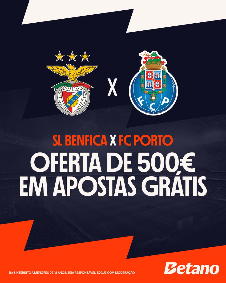 É dia de Clássico! 🎻 Vamos sortear 50 freebets de 10€ 💰

Para participares tens de:

👉 Seguir a <a href="/Betano_PT/">Betano Portugal 🔞</a>
👉 RT e Like
👉 Comenta #BetanoBets

Vencedores anunciados amanhã.