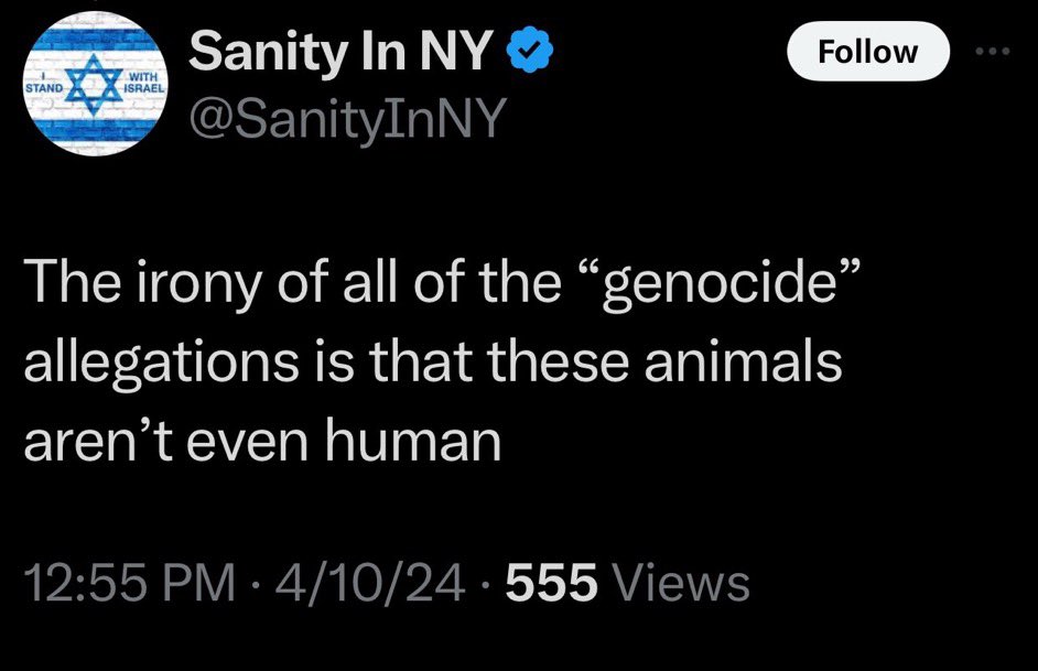 “It’s not genocide because they’re not human”