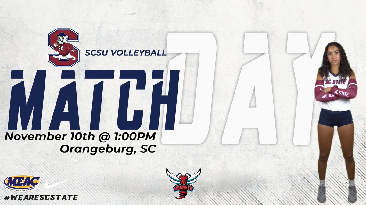 𝐌𝐚𝐭𝐜𝐡 𝐃𝐚𝐲!

Lady Bulldogs host the Hornets of Delaware State today at 1PM. 💙❤️

#FearTheBite | #WeAreSCState | #BulldogTenacity 🐶