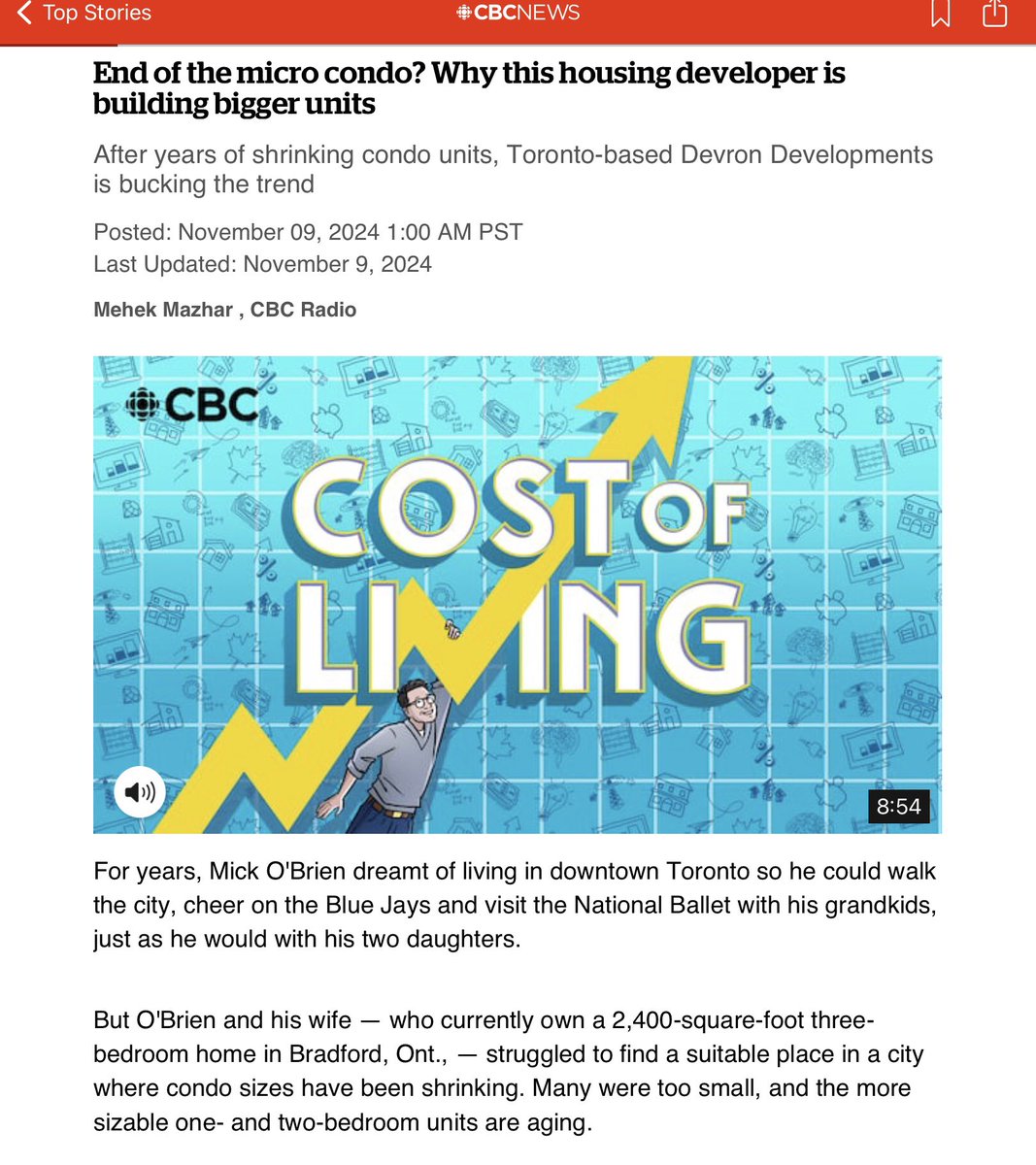 juliamarblefaun's tweet photo. Super cringe @CBCToronto  
“Bucking the trend” is 800 sq ft pre-sale for $1.7 and the CBC is bragging about this like it’s a win.
JFC could u be more out of touch?? 
#TorRE #TorontoRE #VanRE https://t.co/rBEyZUz7V4