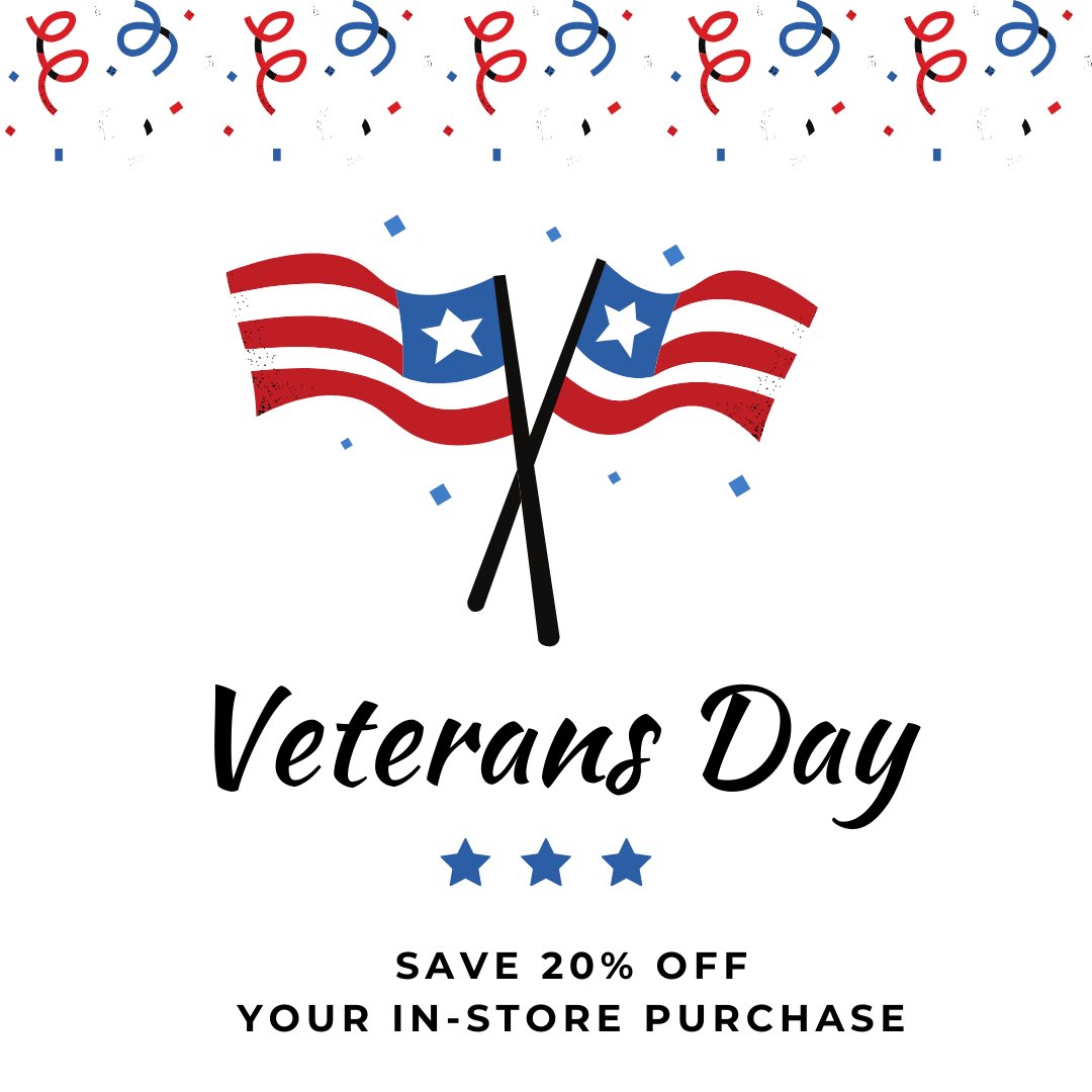 The Book Loft (@thebookloftgv) on Twitter photo Show this post at check-out on Veterans Day for 20% off your In-Store Purchase!
Valid ONLY Monday, November 11, 2024.
Terms apply bookloft.com Show this post at check-out on Veterans Day for 20% off your In-Store Purchase!
Valid ONLY Monday, November 11, 2024.
Terms apply bookloft.com