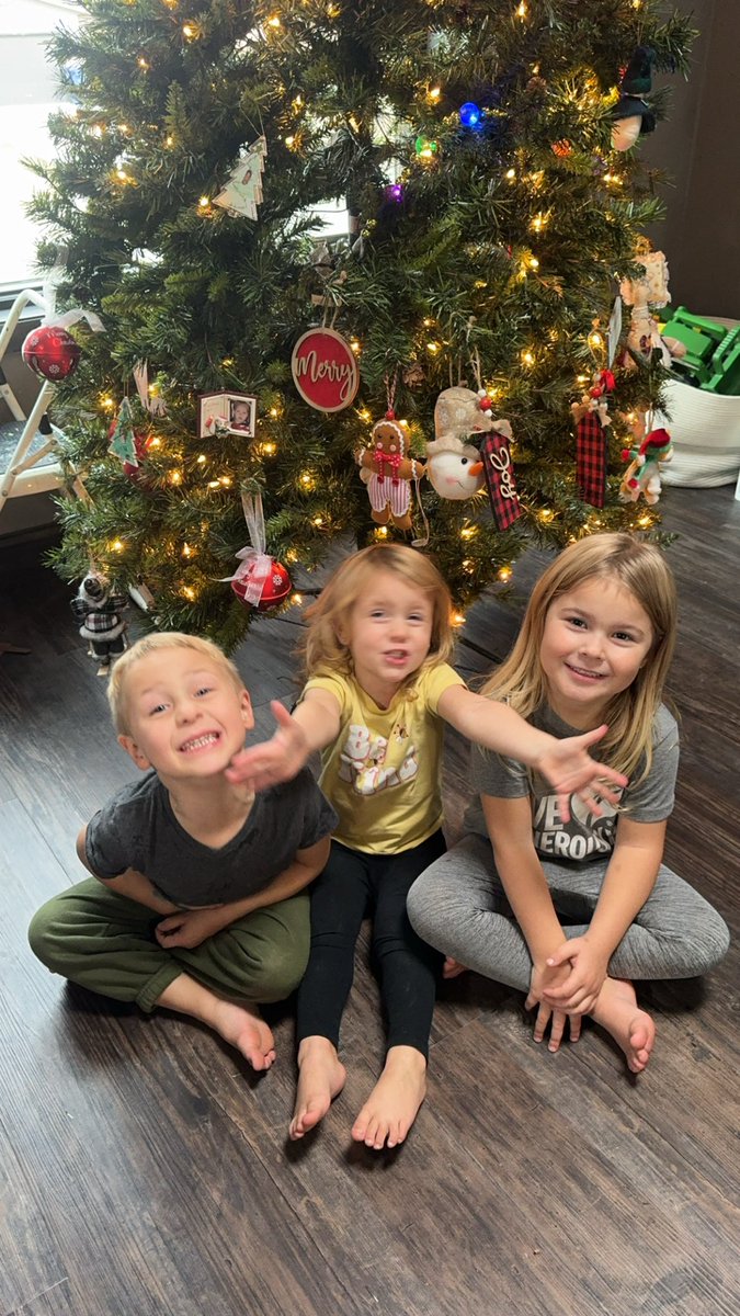 stacymunson24's tweet photo. Seeing the excitement from our 3 oldest grandchildren as they “decorated” our tree was priceless!🎄🎅🏼#ChristmasMagic #gigix4 #CJwasnapping https://t.co/JBXSeMKrww