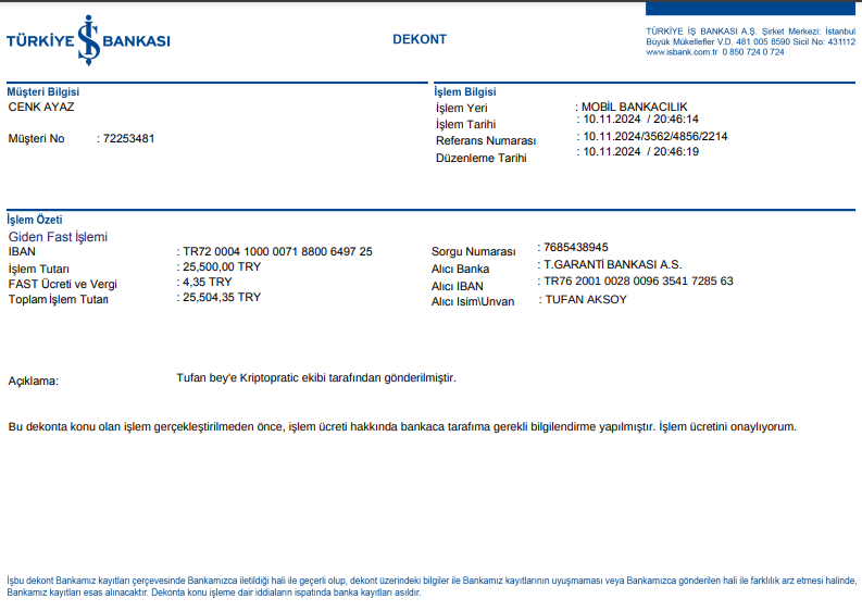 Tufan kardeşimin 25.500 TL kredi kartı borcu gönderdilmiştir.

Bu gece 7 kişiye daha göndericem. Sadece bu gönderiyi begen ve DM kutunu kontrol et