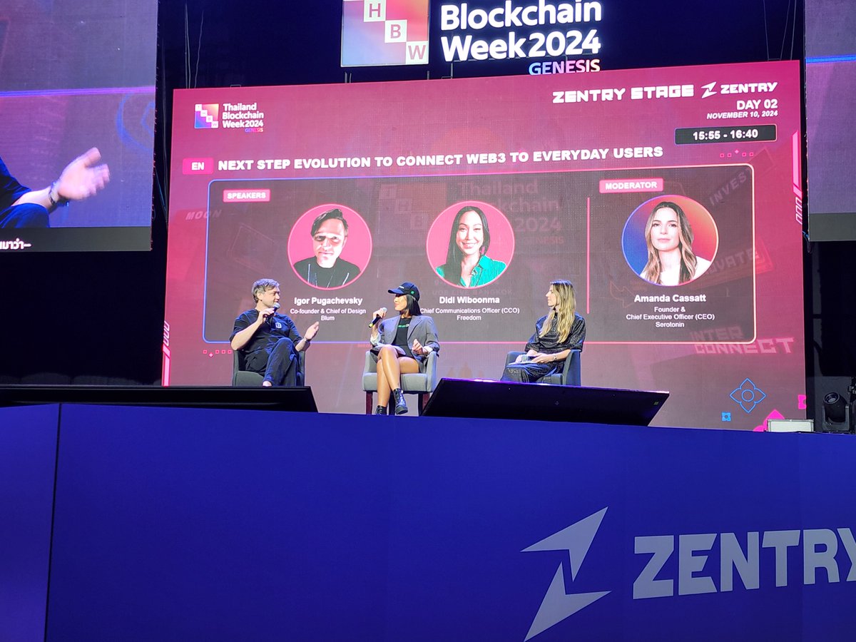 Bangkok! 🇹🇭

Stop by and say hi, our Co-Founder and Chief of Design @0xGenie is speaking on how to onboard the next wave of Web3 users 🚀 at the Thailand Blockchain Week 2024

“This cycle, we'll onboard more users than ever before!

TON is making crypto easier for everyone, and