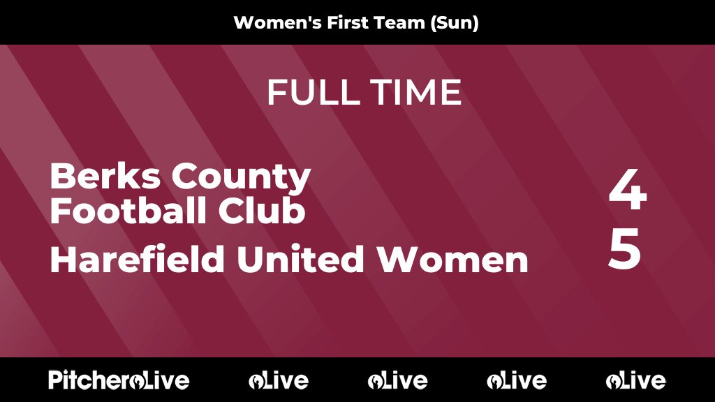 BerksCountyFCW's tweet photo. FULL TIME: Berks County Football Club 4 - 5 Harefield United Women
#BERHAR #Pitchero
https://t.co/3EGQ402r6q https://t.co/WbHImz1IFQ