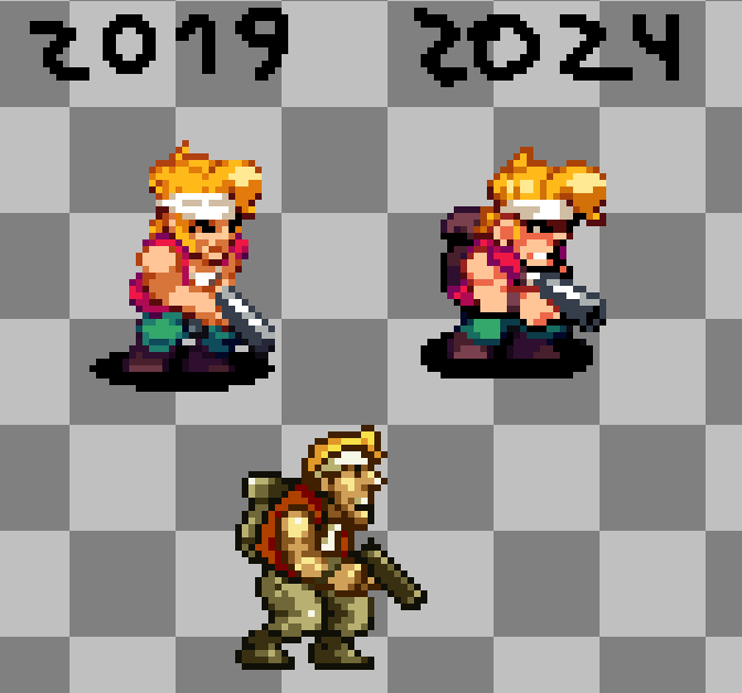 Remaking an old Metal Slug sprite to resemble  the original sprite more