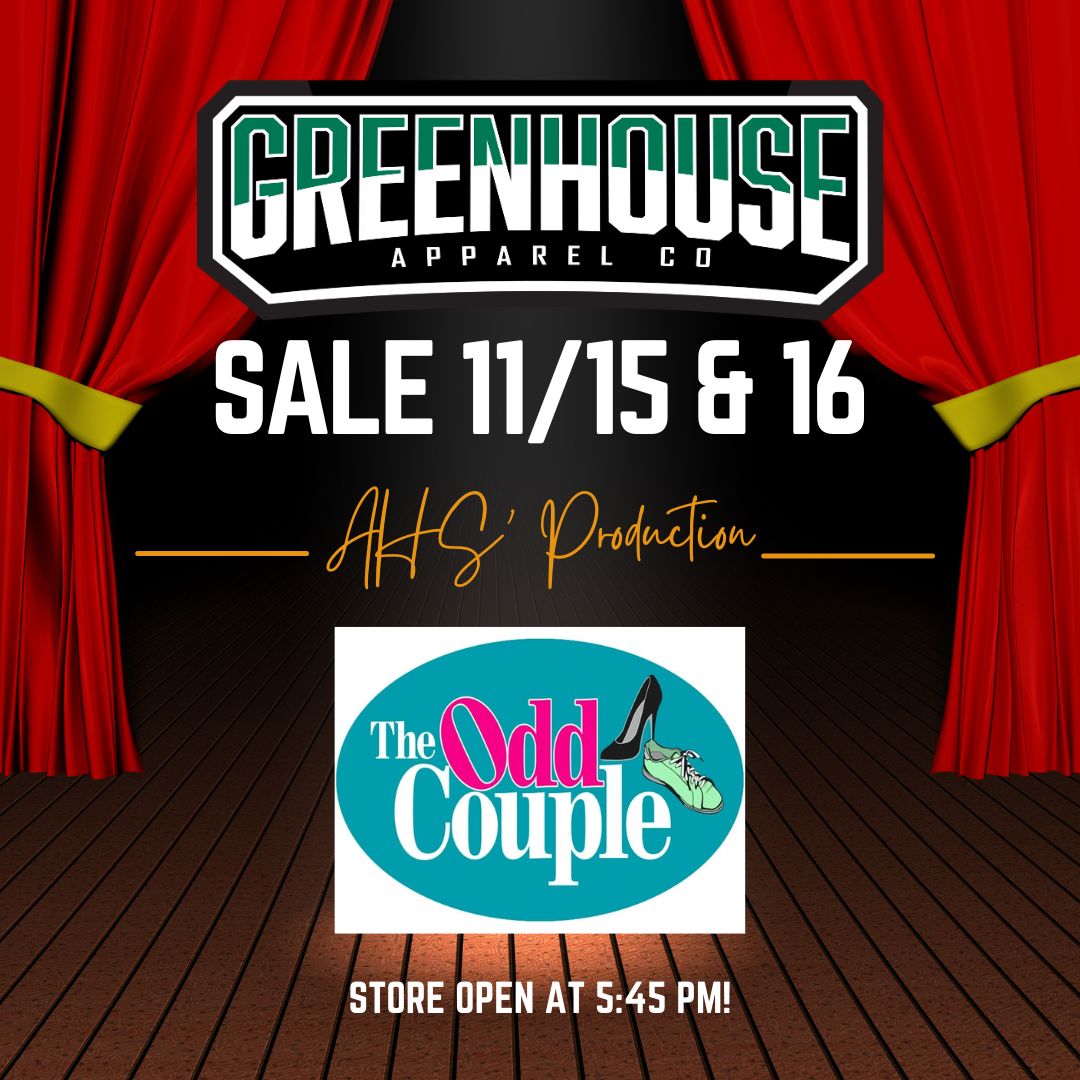 Happy Sunday HHPTO! Up this week-our monthly meeting and some GAC sale dates! The AHS casts of "The Odd Couple" have been working hard to prepare for their shows this weekend!  Visit us at GAC before and during intermission to get a jumpstart on your holiday shopping!