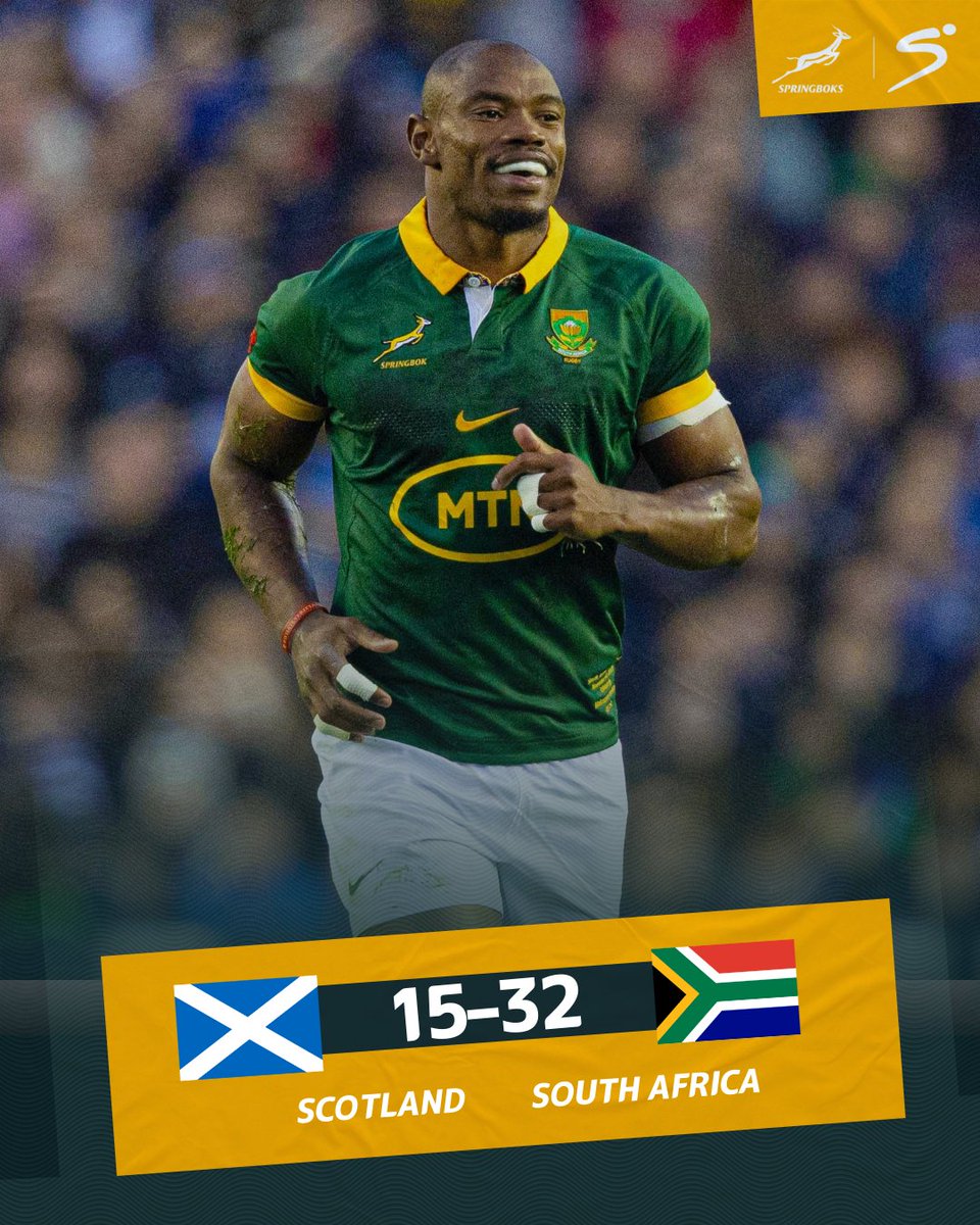 SSRugby's tweet photo. The Springboks are up and running in the #AutumnNationsSeries with their ninth straight win over Scotland 🇿🇦✅ https://t.co/RcI5wzoVaE