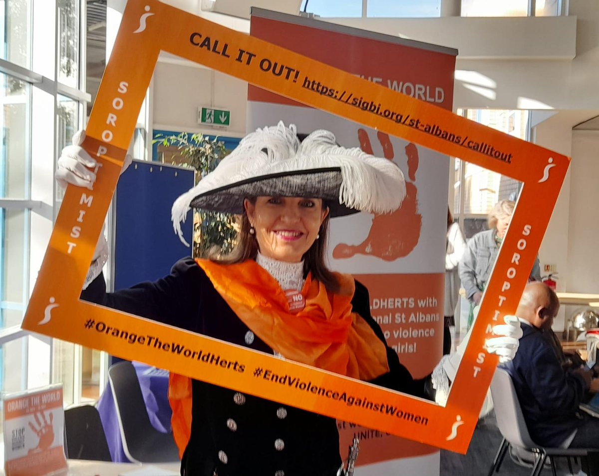 SIStAlbans's tweet photo. #Soroptimist with @HarpendenTown  #OrangeTheWorldHerts Launch Event 28 Nov 2.30pm  Park Hall Harpenden #EndViolenceAgainstWomen #CALLITOUT ! Speeches, networking and refreshments https://t.co/ac0cH7gP0D @HarpendenHerts @SIGBI1 @StAlbansTimes @hertsad https://t.co/Vb41xZCrdf