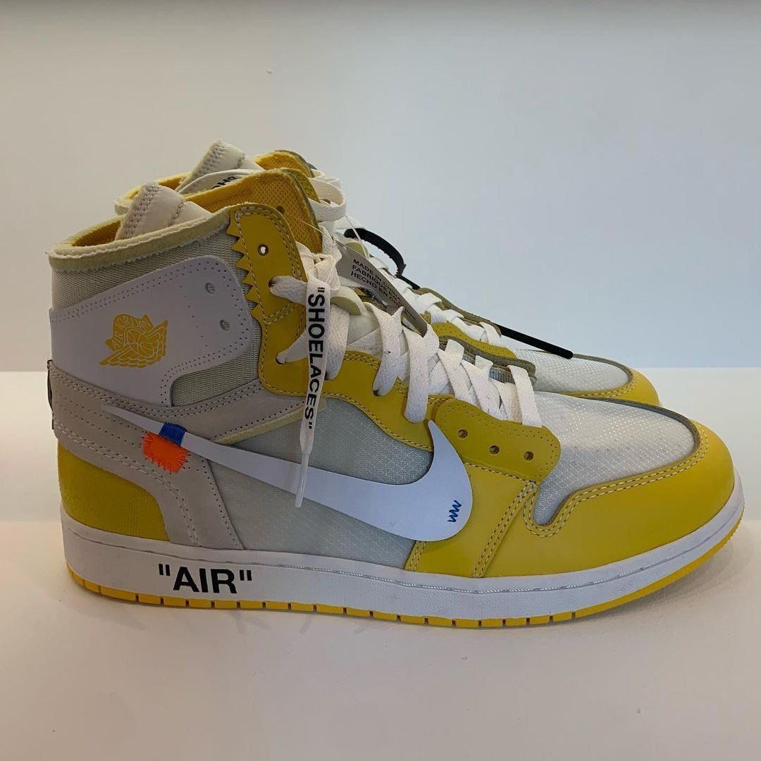 JustFreshKicks's tweet photo. Off-White x Air Jordan 1 High OG “Canary Yellow” samples 🍌 https://t.co/nJPOWLXOh6 https://t.co/vIOis3QSfj
