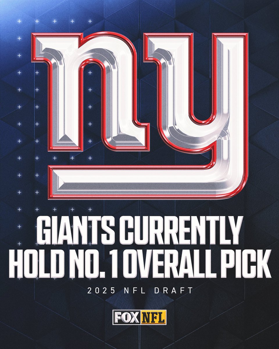 After today's loss to the Panthers, the Giants are in line to have the No. 1 overall pick in the 2025 NFL Draft.