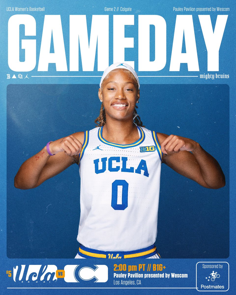 0️⃣ days until the Bruins’ home opener!
 
🆚: Colgate
🕑: 2 p.m.
🏟️: Pauley Pavilion presented by Wescom
📍: Los Angeles, Calif.
📺: B1G+
📻: bit.ly/UCLA_Radio
📊: uclalivestats.com
 
#GoBruins
