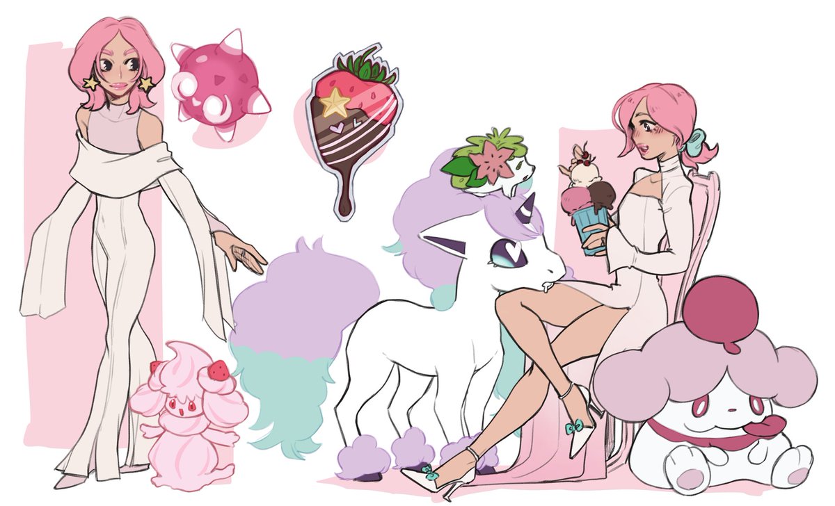 screamwxx's tweet photo. sh as a pkm gym leader with a dessert theme (the pink bunny was a must) https://t.co/6lpL9C6mSS