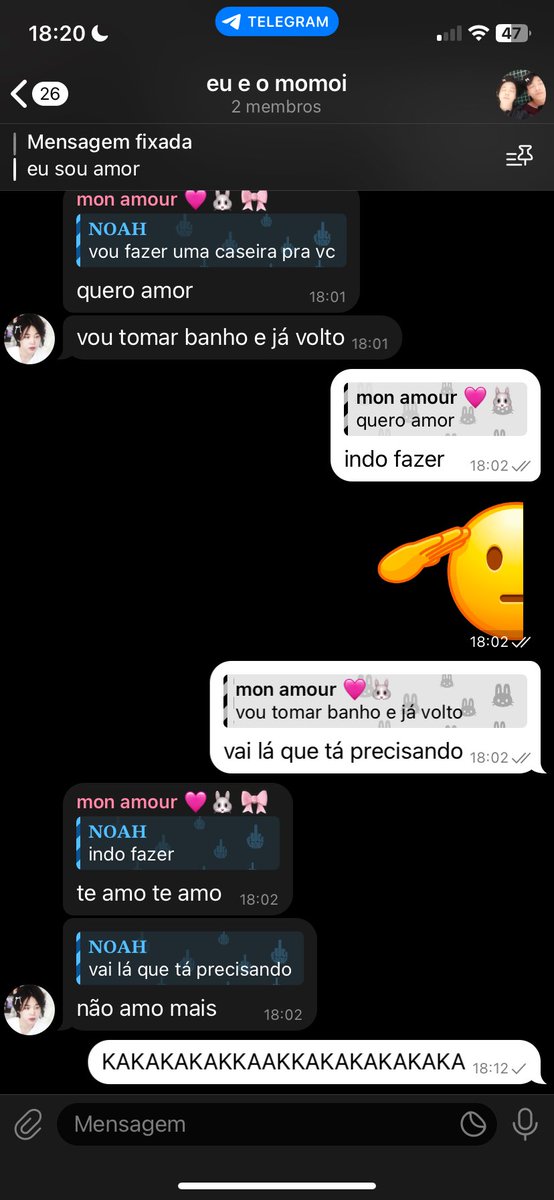 KKKKKKKKKKKKKK ele me ama na mesma