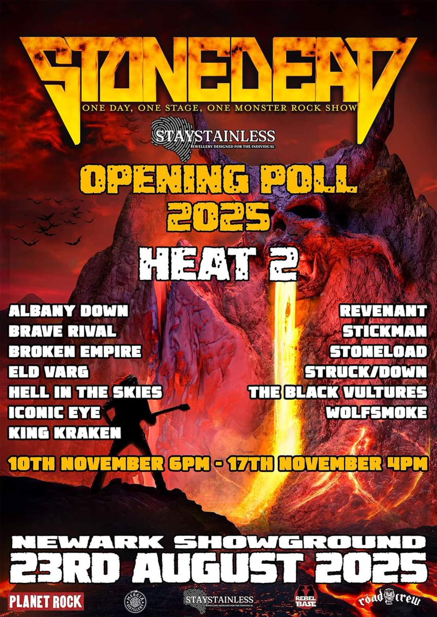 💥OPENING BAND POLL💥

HEAT TWO NOW OPEN!

To see links to all the bands &amp; place your votes:

facebook.com/share/196PTisP…

Good luck to all the bands.