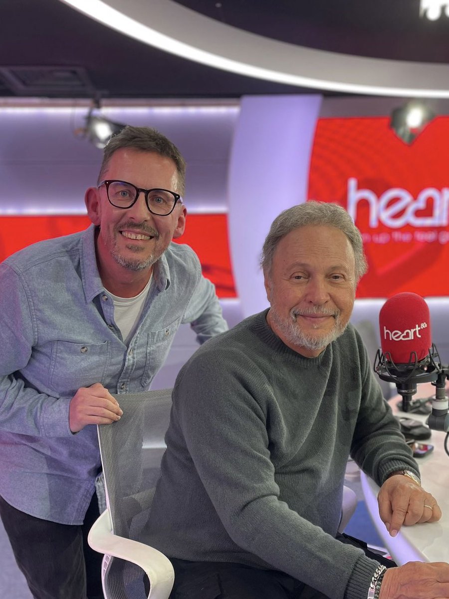 Simon Beale (@simonbeale) on Twitter photo Such a privilege having <a href="/BillyCrystal/">Billy Crystal</a> on <a href="/Heart80s/">Heart 80s</a> yesterday. You can listen again on <a href="/GlobalPlayer/">Global Player</a>
#BillyCrystal #WhenHarryMetSally <a href="/AppleTV/">Apple TV</a> #Before #AppleTv #Heart80s Such a privilege having <a href="/BillyCrystal/">Billy Crystal</a> on <a href="/Heart80s/">Heart 80s</a> yesterday. You can listen again on <a href="/GlobalPlayer/">Global Player</a>
#BillyCrystal #WhenHarryMetSally <a href="/AppleTV/">Apple TV</a> #Before #AppleTv #Heart80s