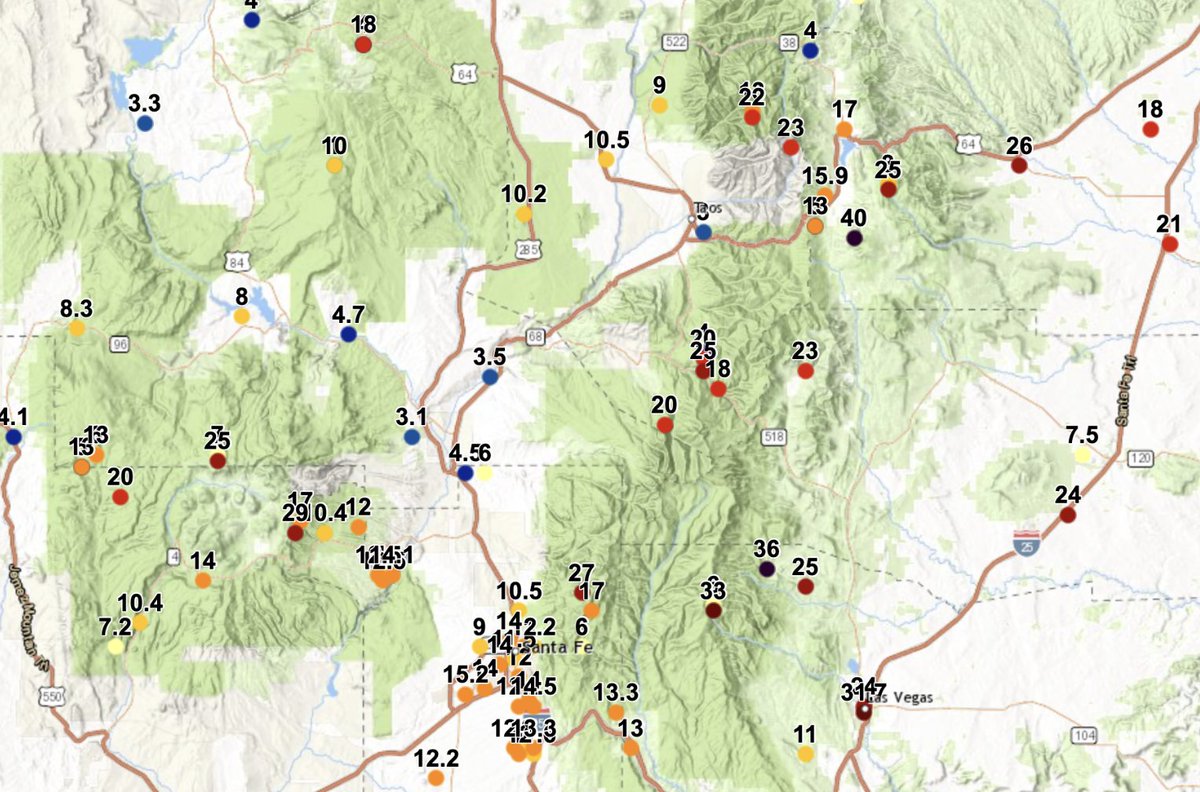 Just a wild snowstorm... here are some final snowfall totals from across New Mexico. #NMwx