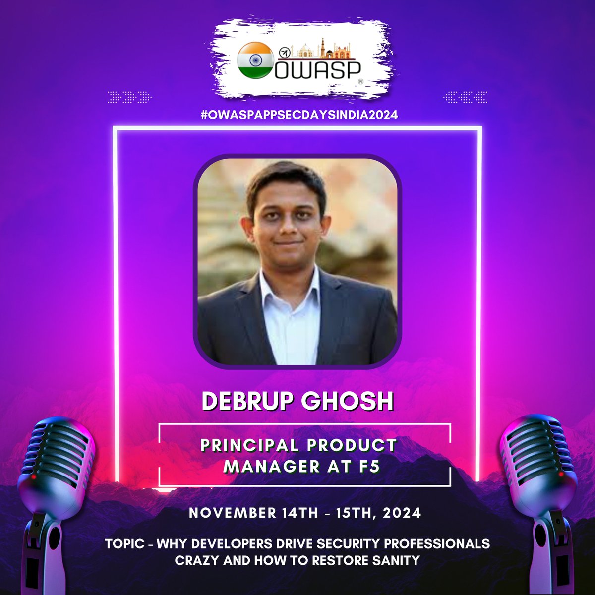Anticipating an incredible session with Debrup Ghosh at OWASP AppSec Days India 2024 on “The Inmates Are Running the Asylum: Why Developers Drive Security Professionals Crazy and How to Restore Sanity.” 
#AppSec #Cybersecurity #OWASPAppSecDaysIndia #DevSecOps #SecurityCulture