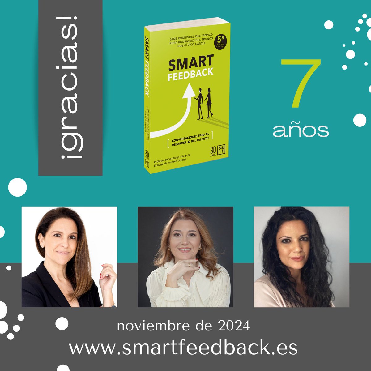 ¡Y cumplimos 7 años ya desde que smartfeedback.es vio la luz! 💫

Enhorabuena <a href="/JanedelTronco/">Jane del Tronco</a> <a href="/RosadelTronco/">Rosa R. del Tronco</a> y <a href="/_TIRURIRU_/">Noemí Vico 🏡😷 ⭐️⭐️</a>; gracias <a href="/lideditorial/">LID Editorial</a> por vuestra confianza y, a esos miles de lectores que han sabido exprimirlo ;-)

#smartfeedback #coaching #feedback #liderazgo