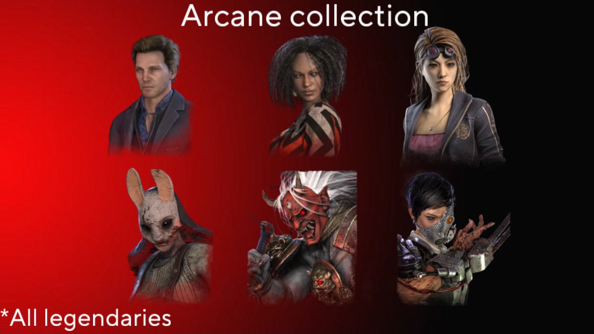 COSMETIC LEAK (SPOILER WARNING):

DBD will be collabing with League of Legends to give us a bunch of skins based on Arcane. Release date is currently unknown but is likely to release alongside the new chapter.